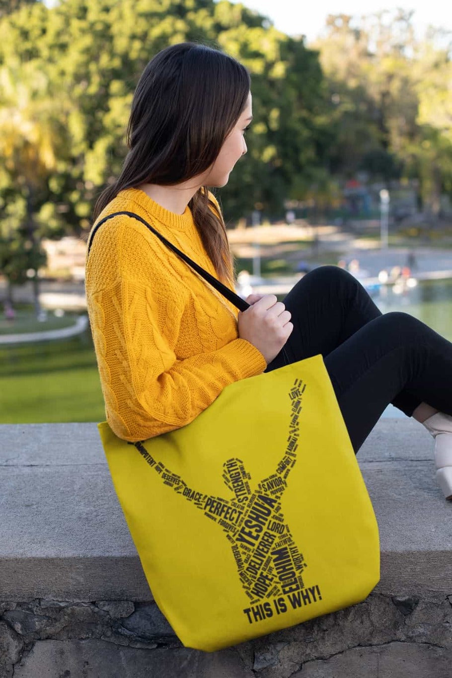 Printify Bags This Is Why Christian Tote - Yellow