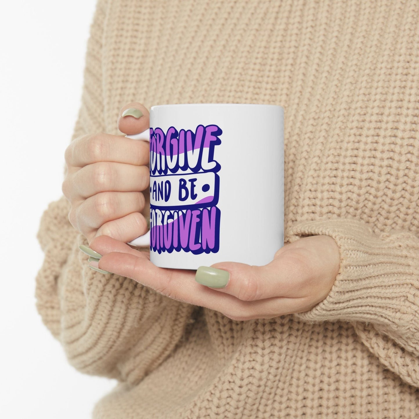 Printify Mug 11oz Forgive and Be Forgiven White Christian Mug