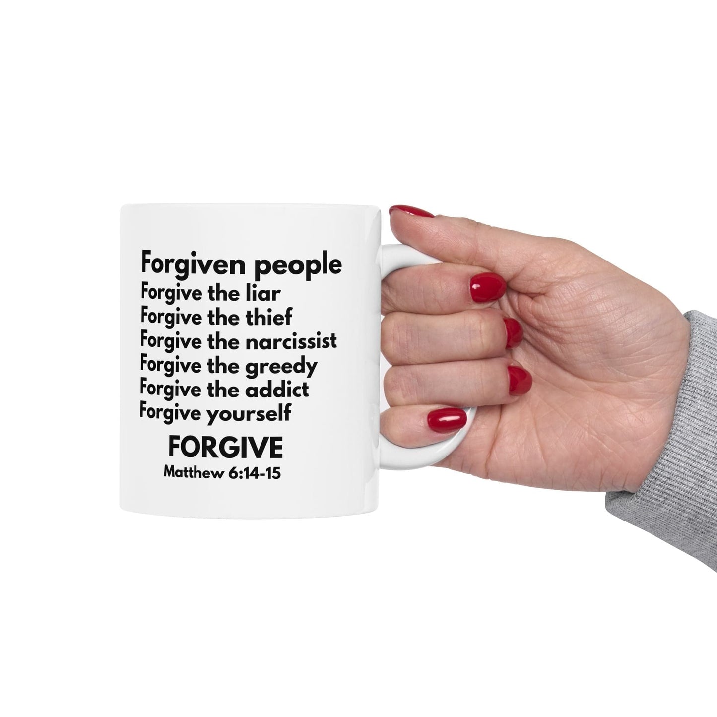Printify Mug 11oz Forgive and Be Forgiven White Christian Mug