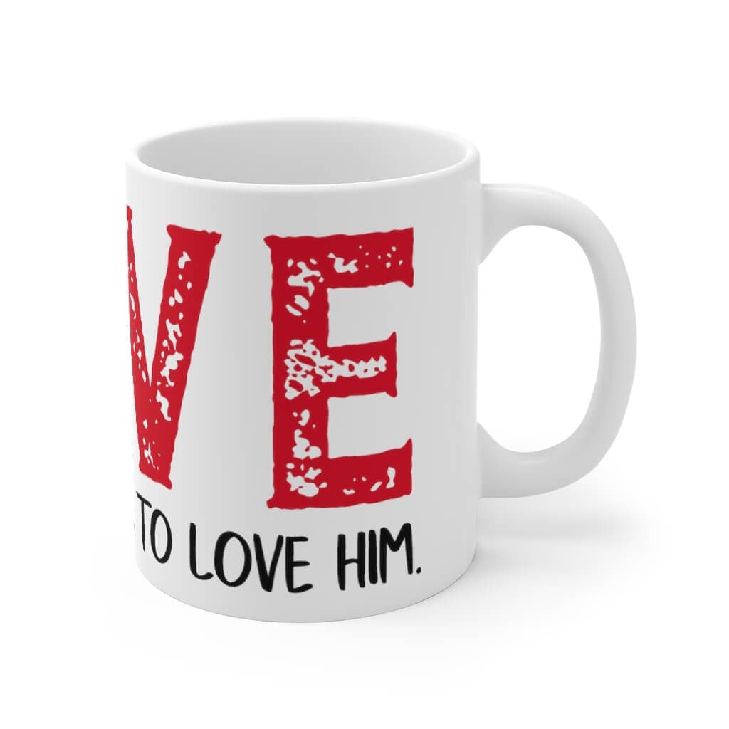 Printify Mug 11oz Know Him Know Love Christian Mug
