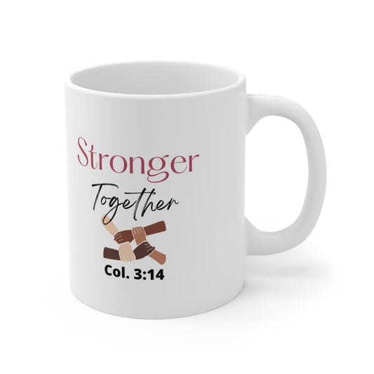 Printify Mug 11oz Stronger Together Christian Mug