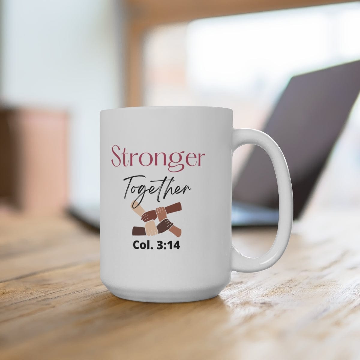 Printify Mug Stronger Together Christian Mug