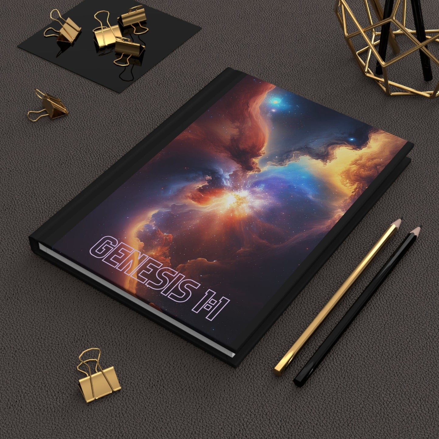 Printify Paper products Journal In the Beginning Christian Hardcover Journal