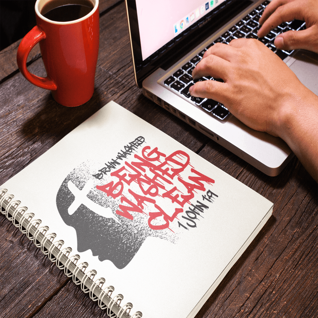 Printify Paper products Spiral Notebook Not Brainwashed Christian Notebook