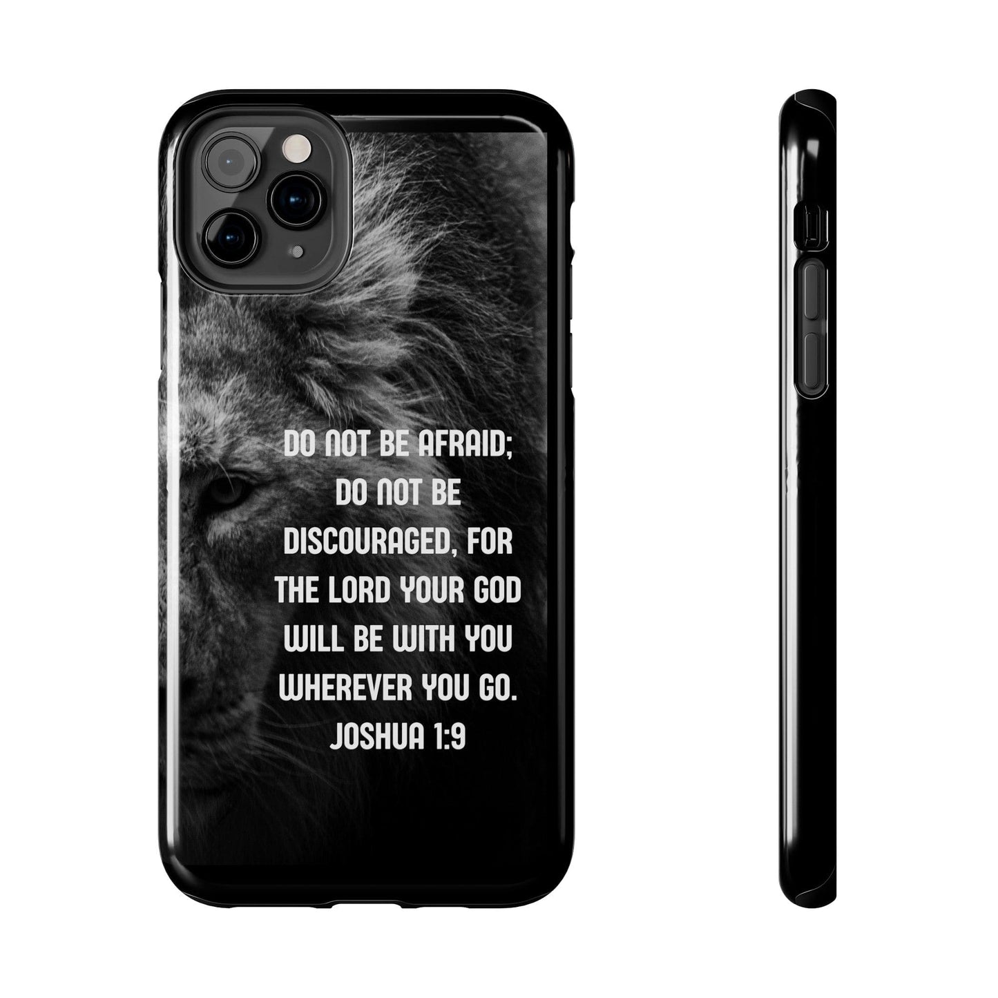 Printify Phone Case iPhone 11 Pro Max Lion of Judah Joshua 1:9 Christian Phone Case