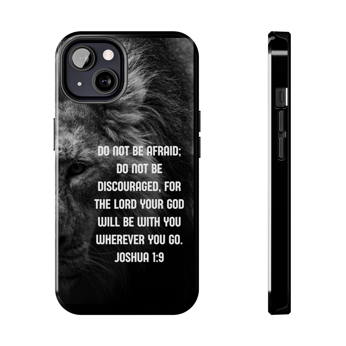 Printify Phone Case iPhone 13 Lion of Judah Joshua 1:9 Christian Phone Case