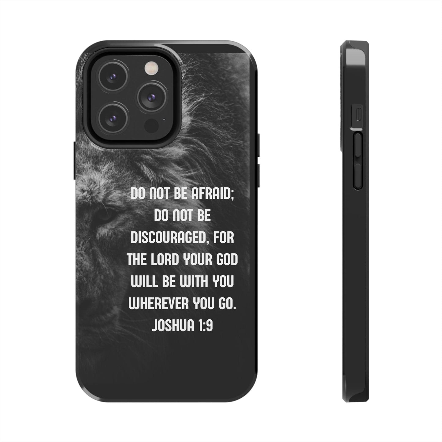 Printify Phone Case iPhone 14 Pro Max Lion of Judah Joshua 1:9 Christian Phone Case