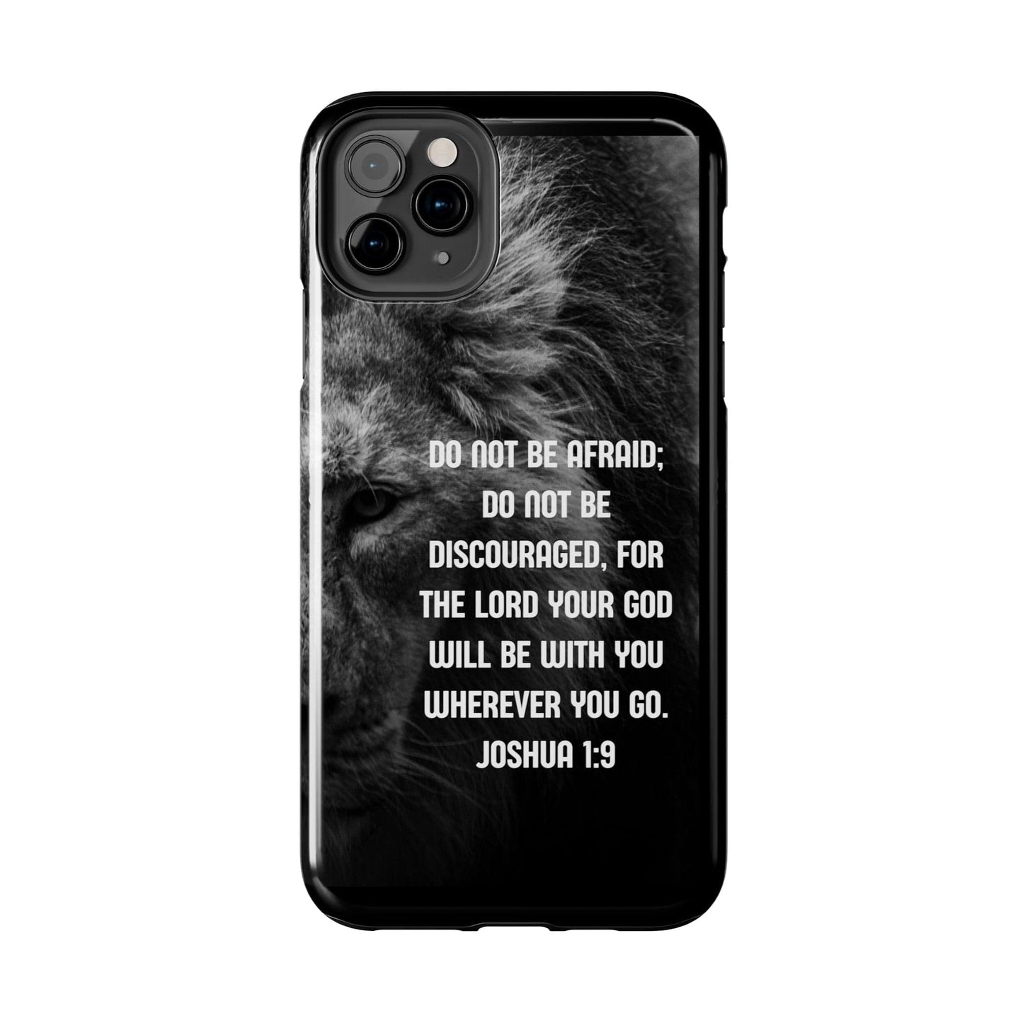 Printify Phone Case Lion of Judah Joshua 1:9 Christian Phone Case