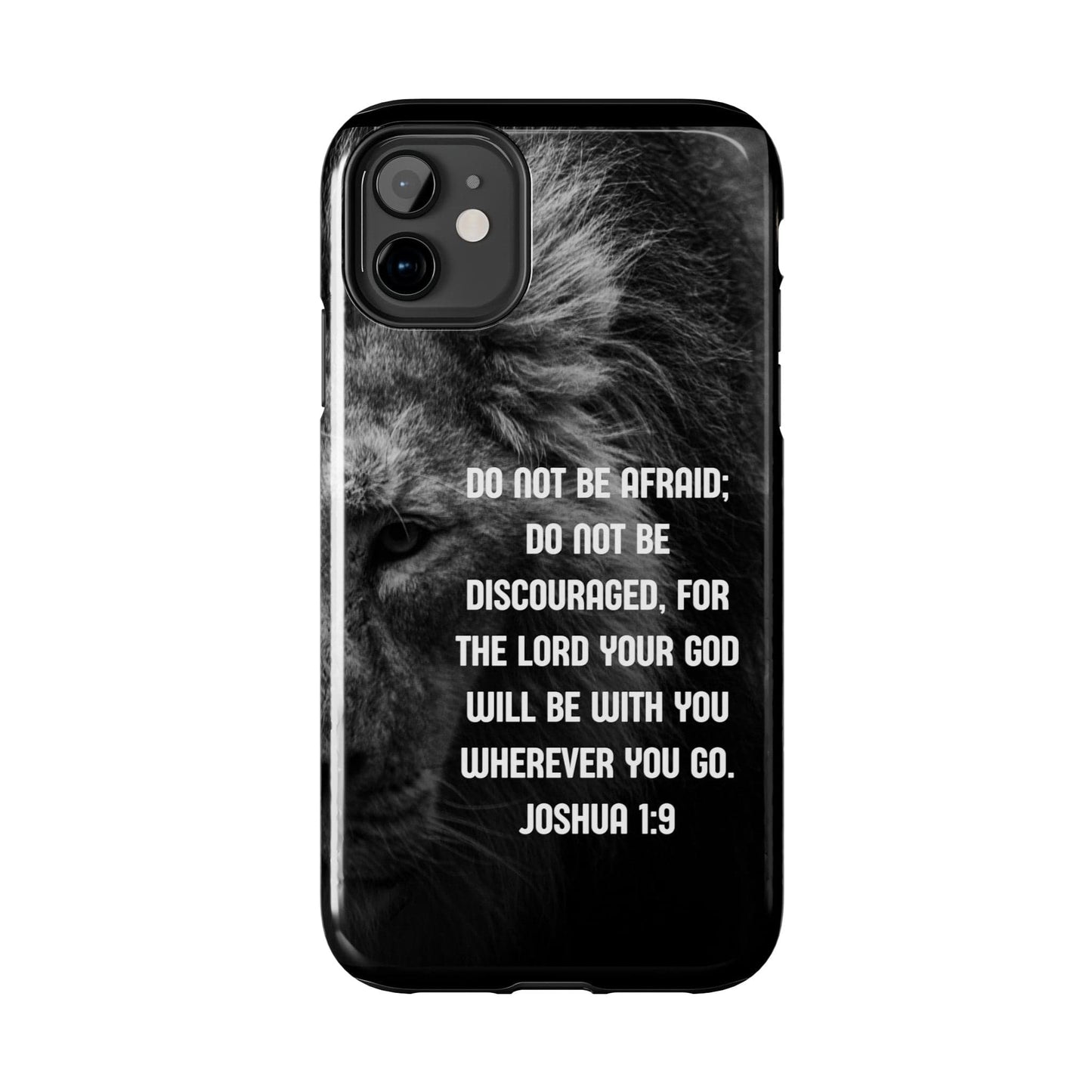 Printify Phone Case Lion of Judah Joshua 1:9 Christian Phone Case