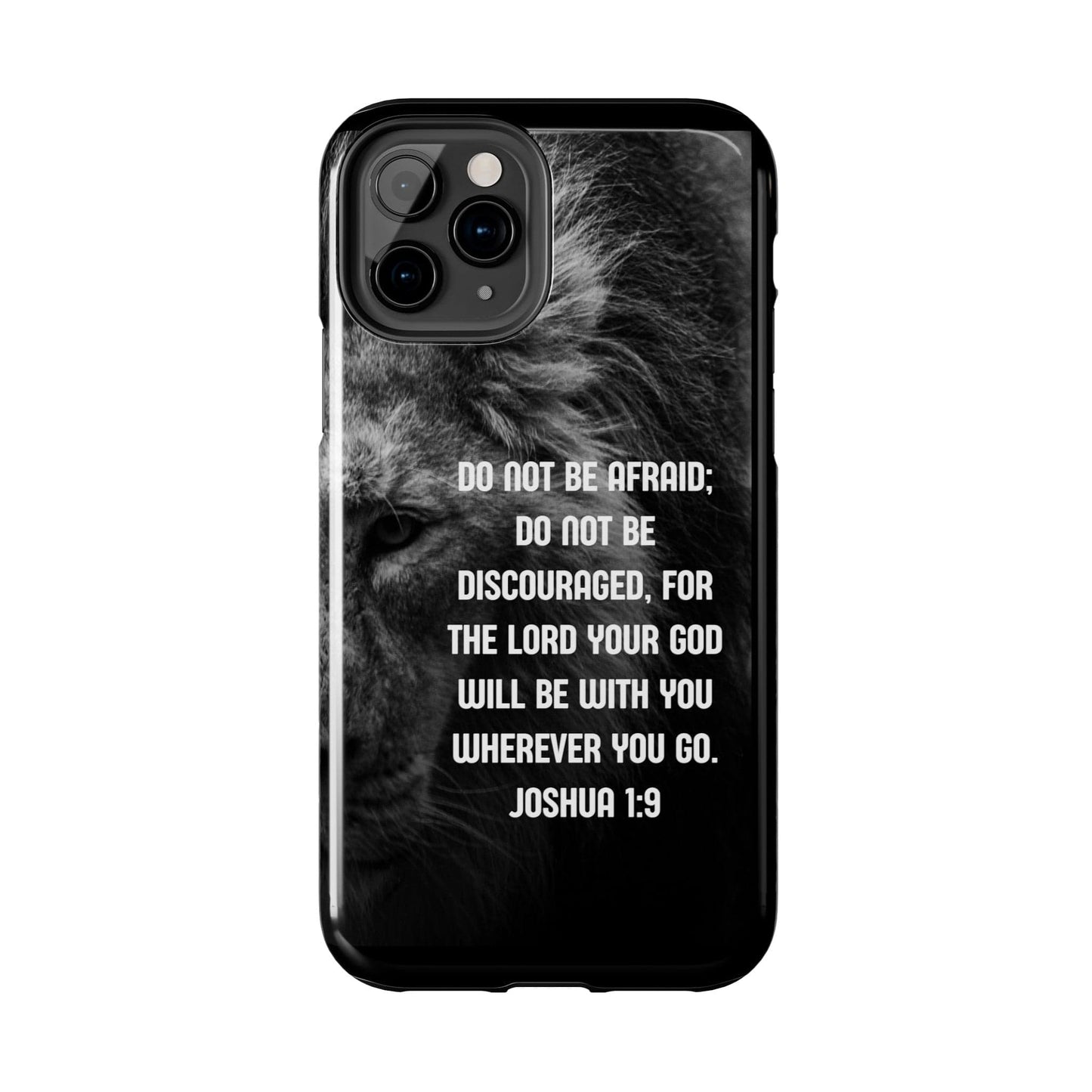 Printify Phone Case Lion of Judah Joshua 1:9 Christian Phone Case