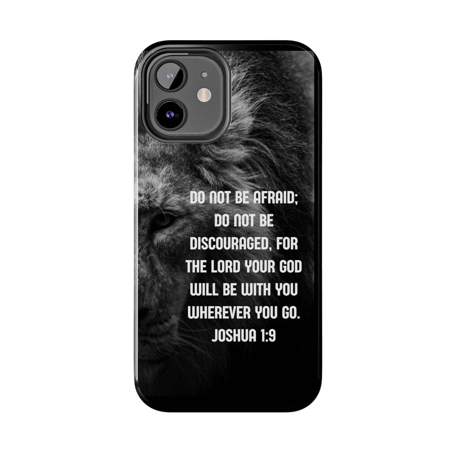 Printify Phone Case Lion of Judah Joshua 1:9 Christian Phone Case