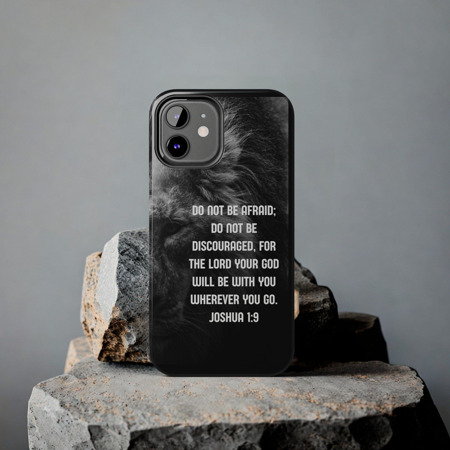 Printify Phone Case Lion of Judah Joshua 1:9 Christian Phone Case