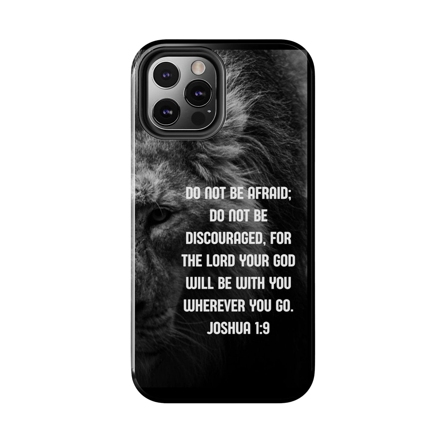 Printify Phone Case Lion of Judah Joshua 1:9 Christian Phone Case