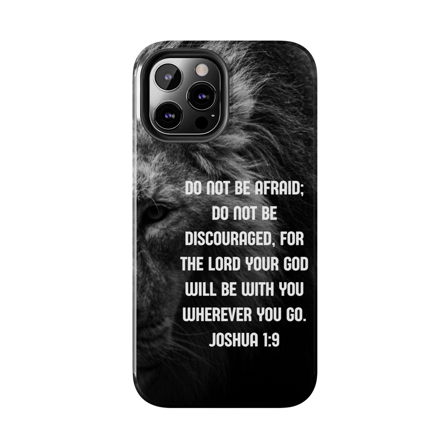 Printify Phone Case Lion of Judah Joshua 1:9 Christian Phone Case