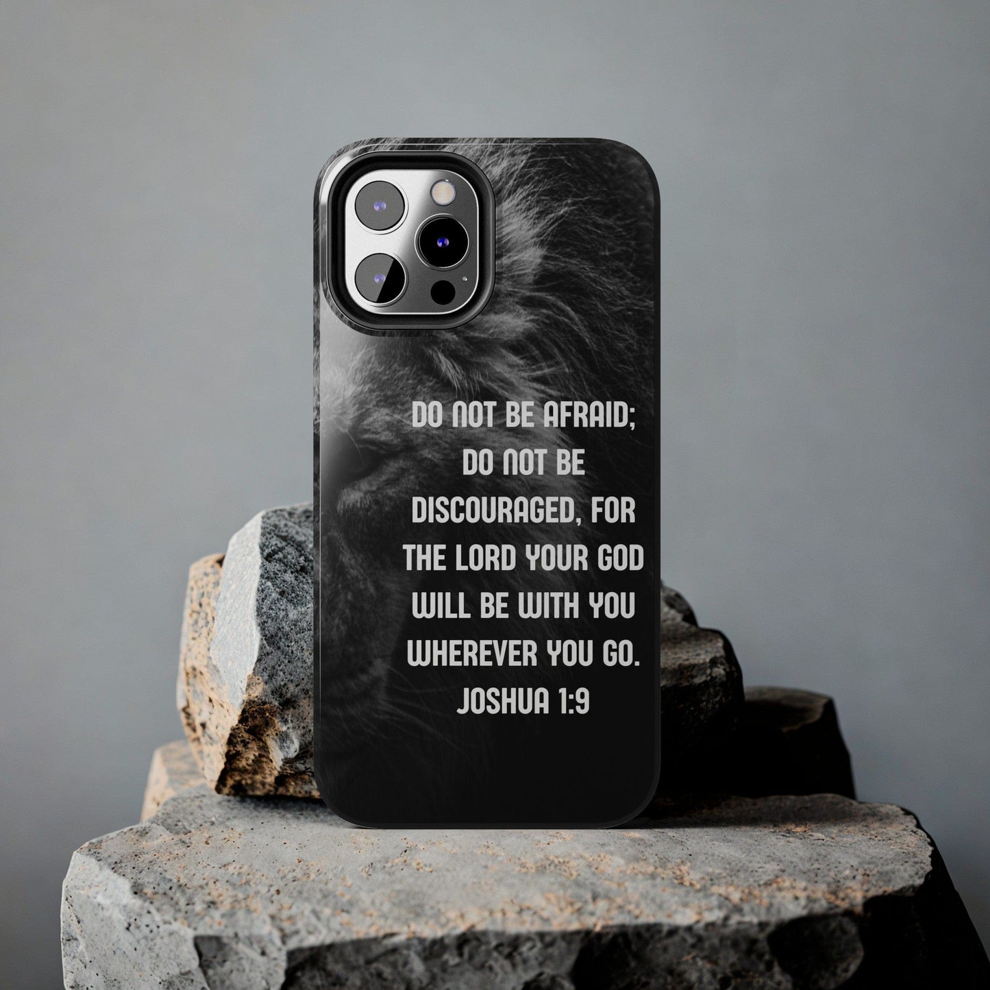 Printify Phone Case Lion of Judah Joshua 1:9 Christian Phone Case
