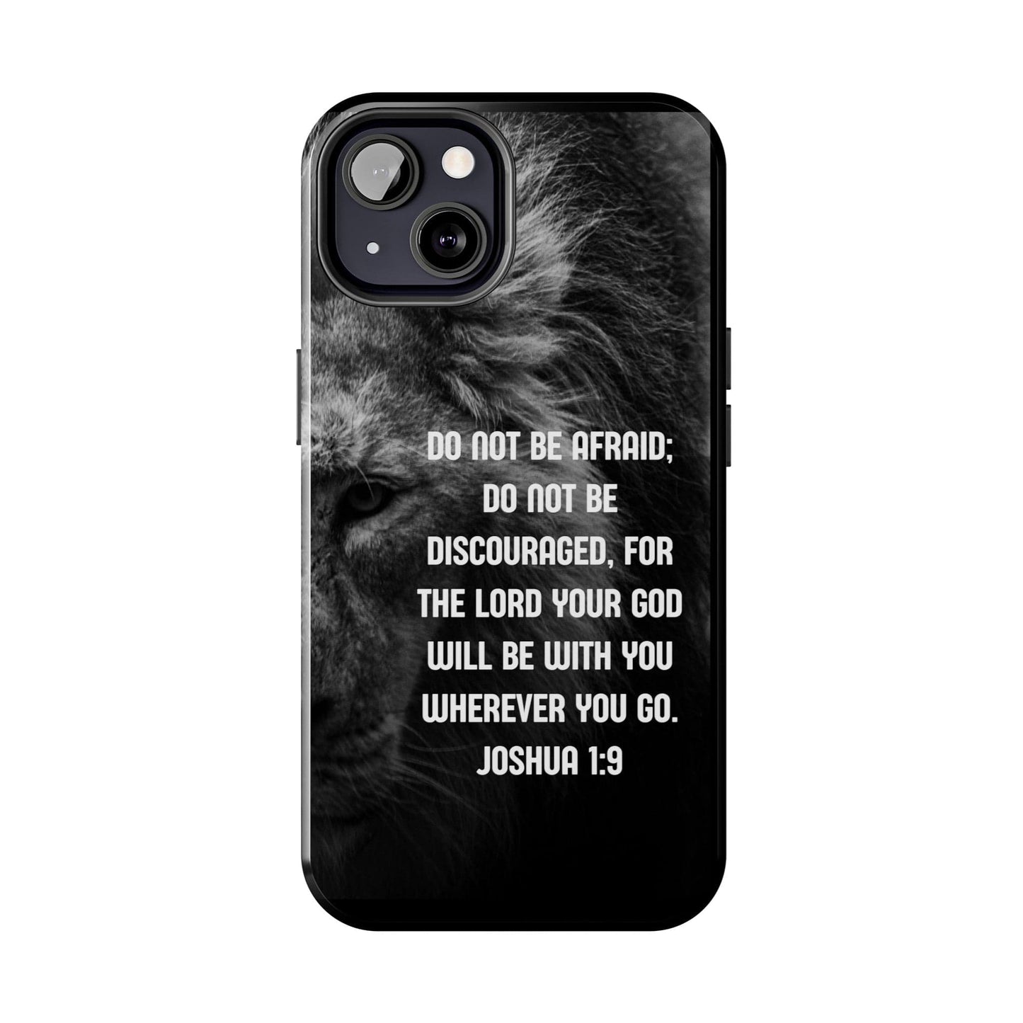Printify Phone Case Lion of Judah Joshua 1:9 Christian Phone Case