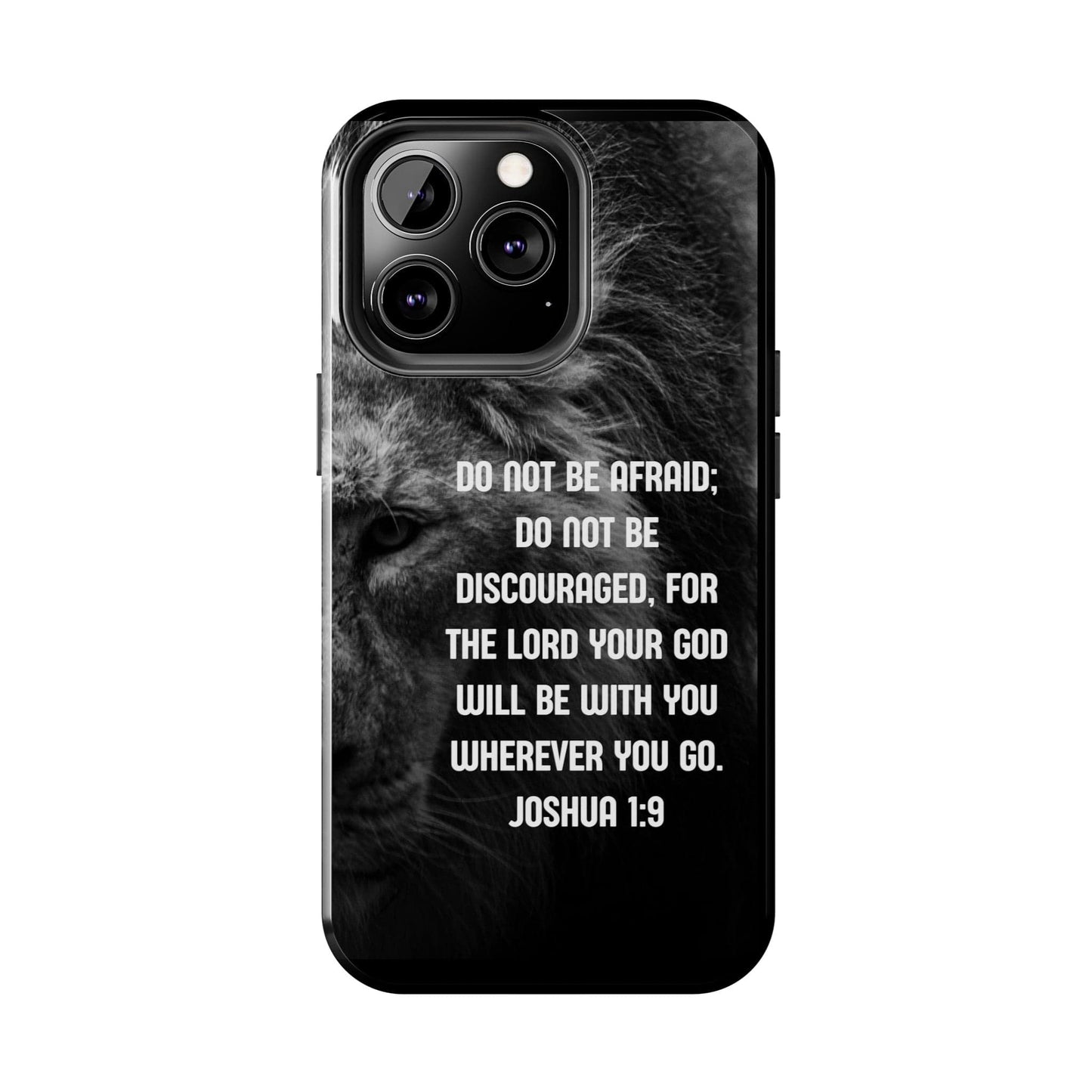 Printify Phone Case Lion of Judah Joshua 1:9 Christian Phone Case