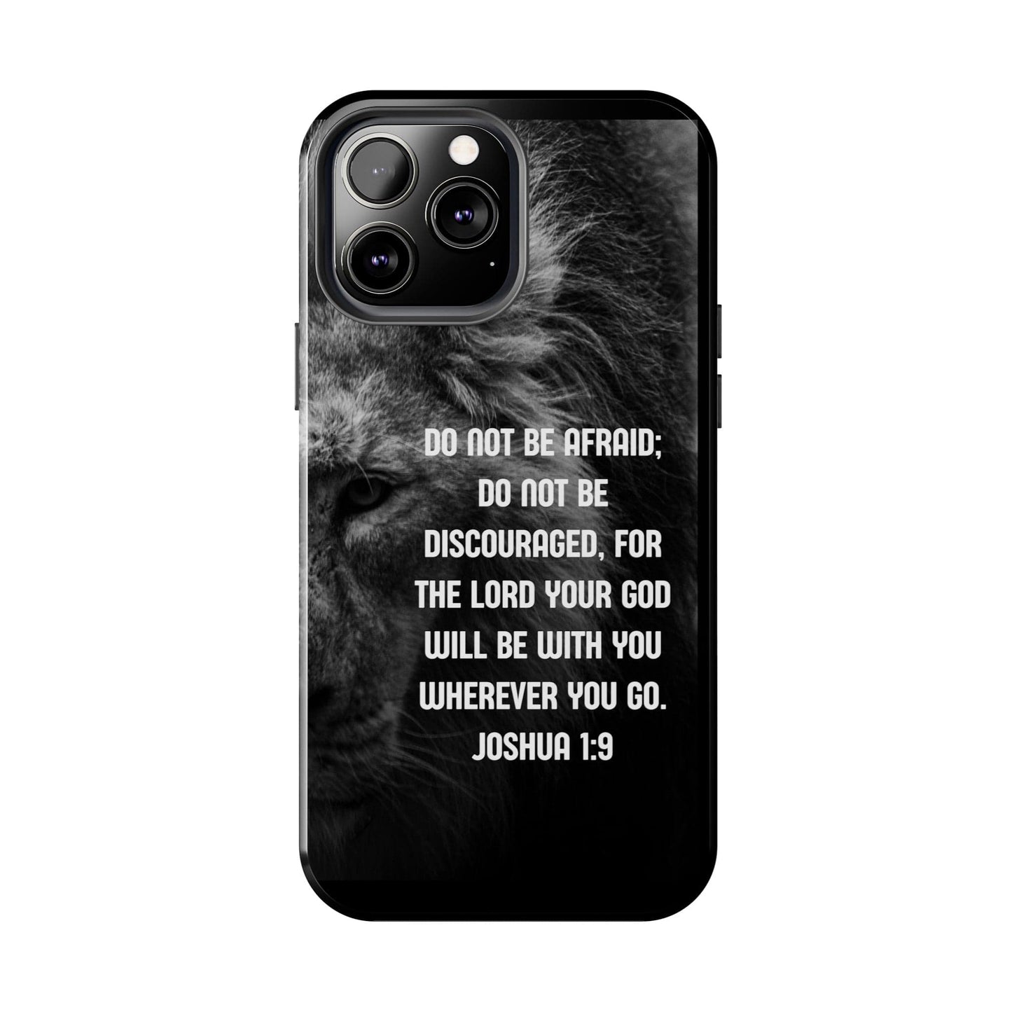 Printify Phone Case Lion of Judah Joshua 1:9 Christian Phone Case