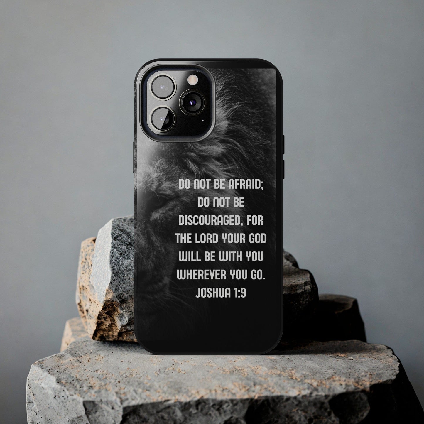 Printify Phone Case Lion of Judah Joshua 1:9 Christian Phone Case