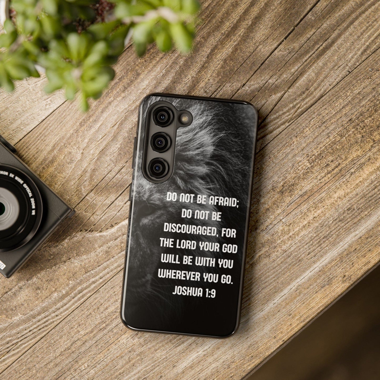 Printify Phone Case Lion of Judah Joshua 1:9 Christian Phone Case