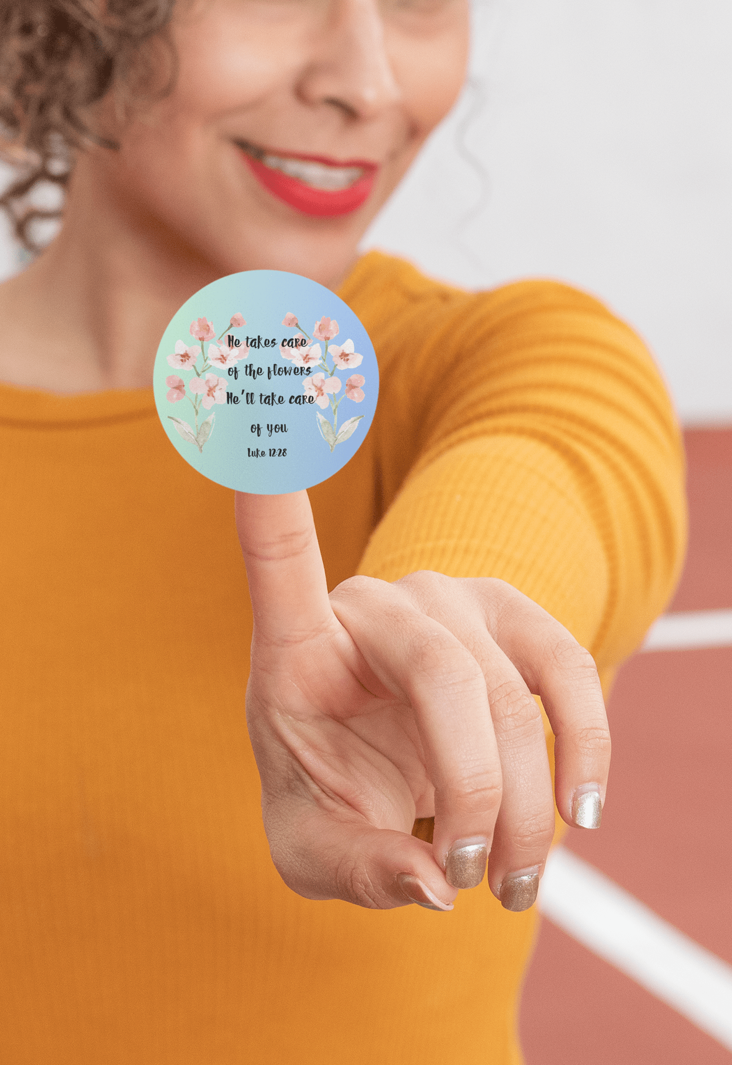 Wrighteous Wear He Takes Care of the Flowers Christian Sticker