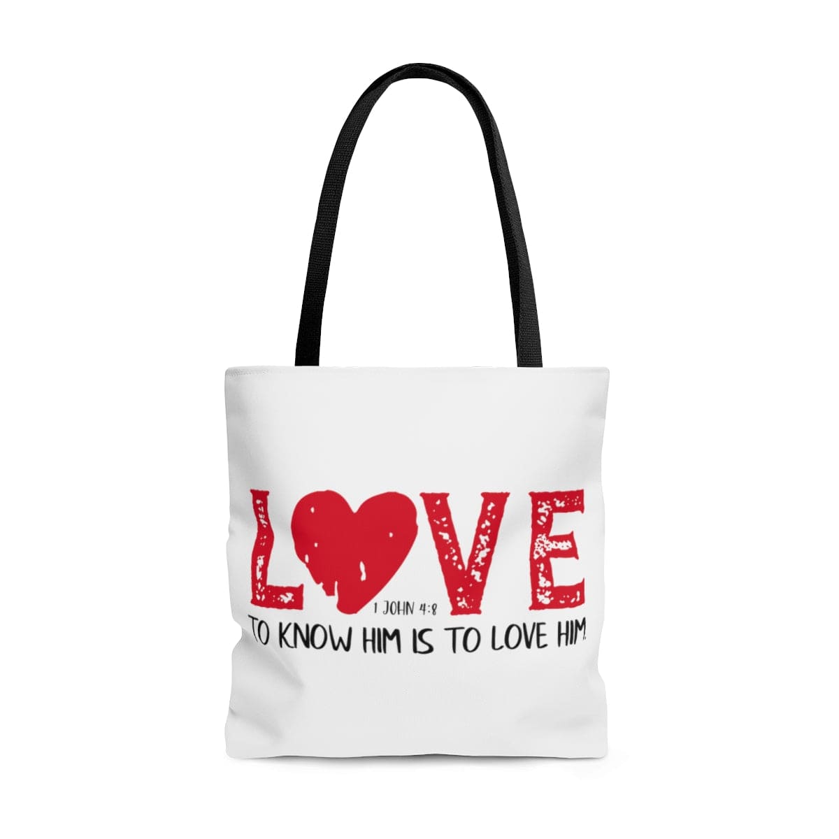 Printify Bags Large Know Him Know Love Christian Tote Bag