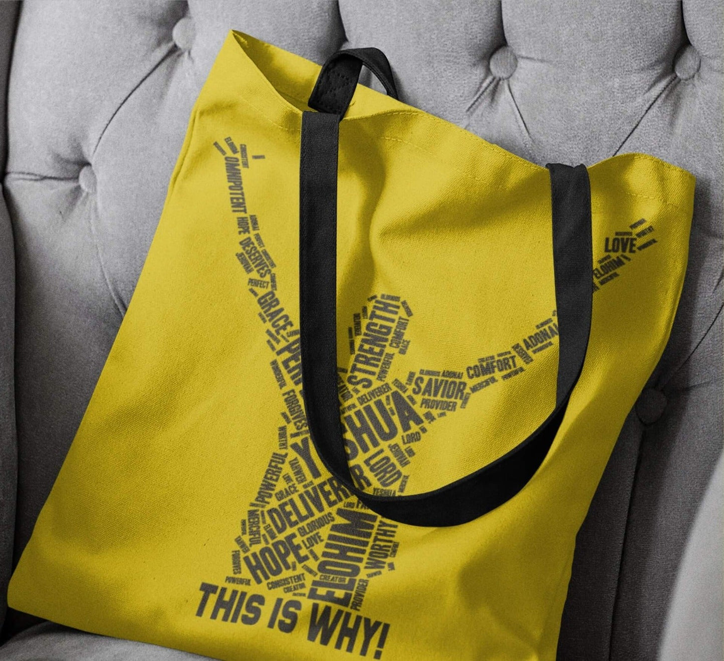 Printify Bags This Is Why Christian Tote - Yellow