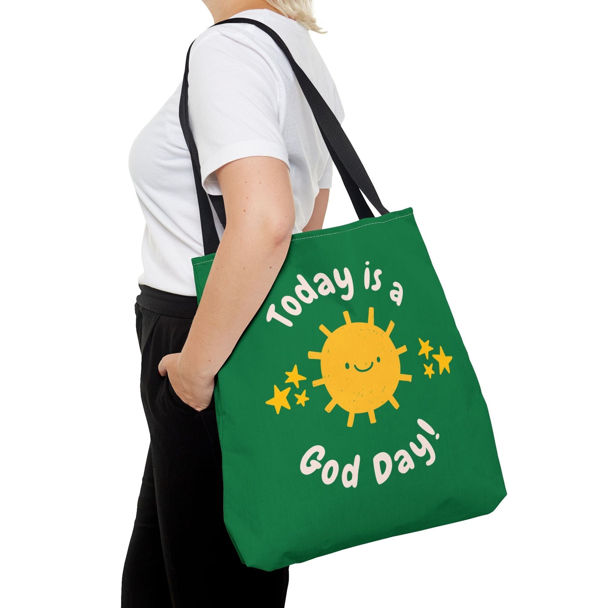 Printify Bags Today is a God Day - Tote Bag (Green)