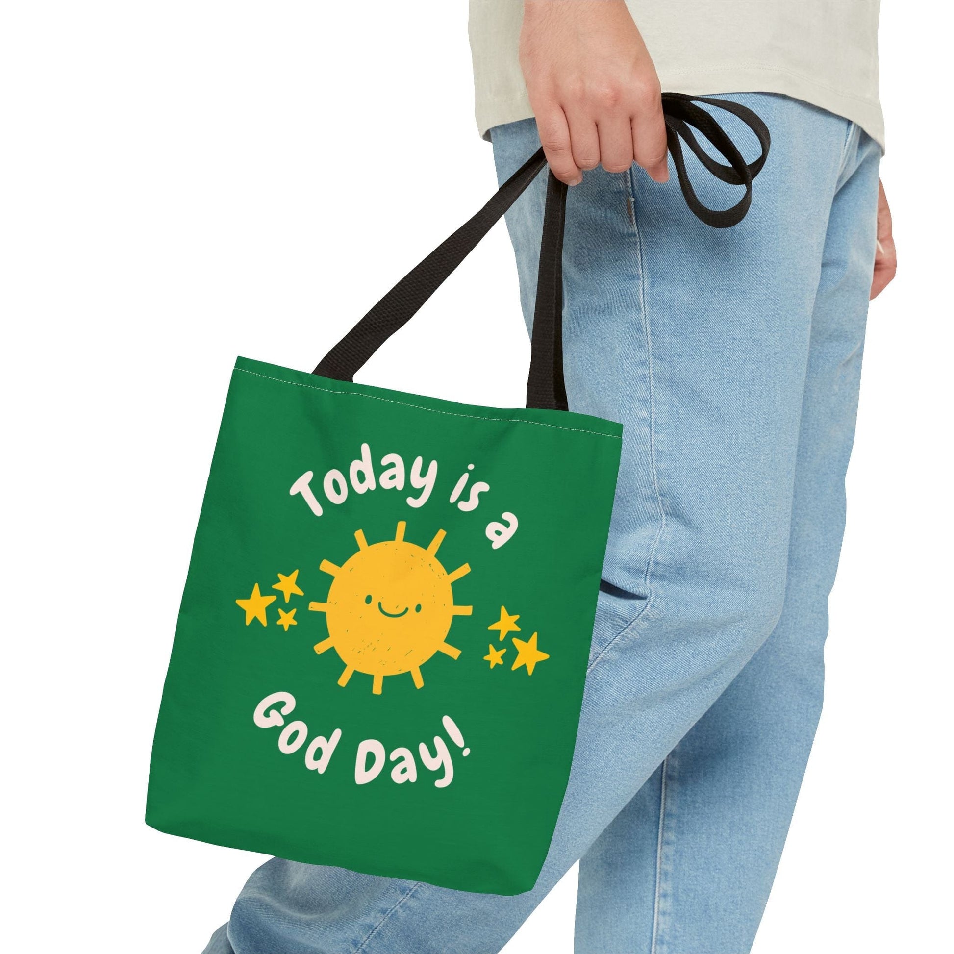 Printify Bags Today is a God Day - Tote Bag (Green)