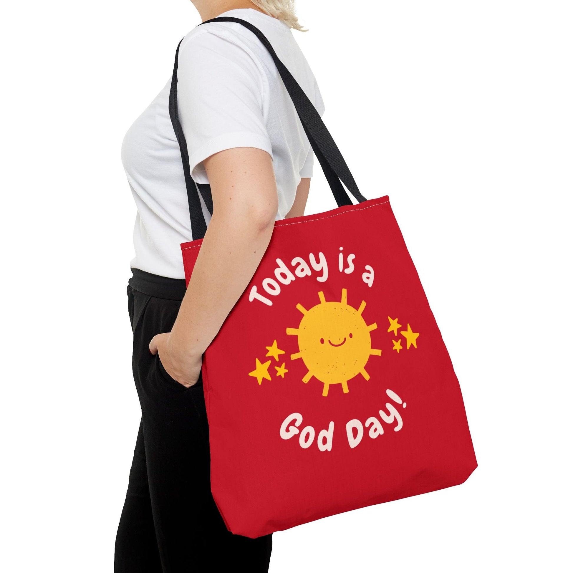 Printify Bags Today is a God Day - Tote Bag (Red)