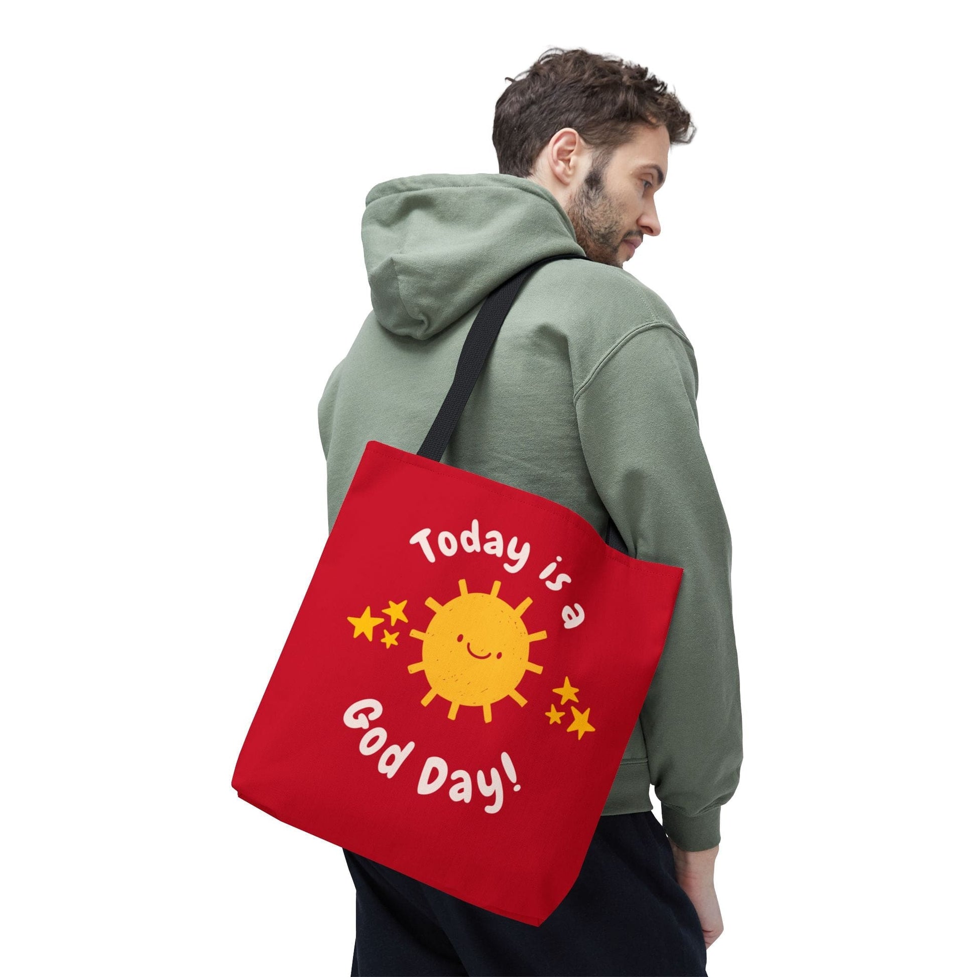Printify Bags Today is a God Day - Tote Bag (Red)