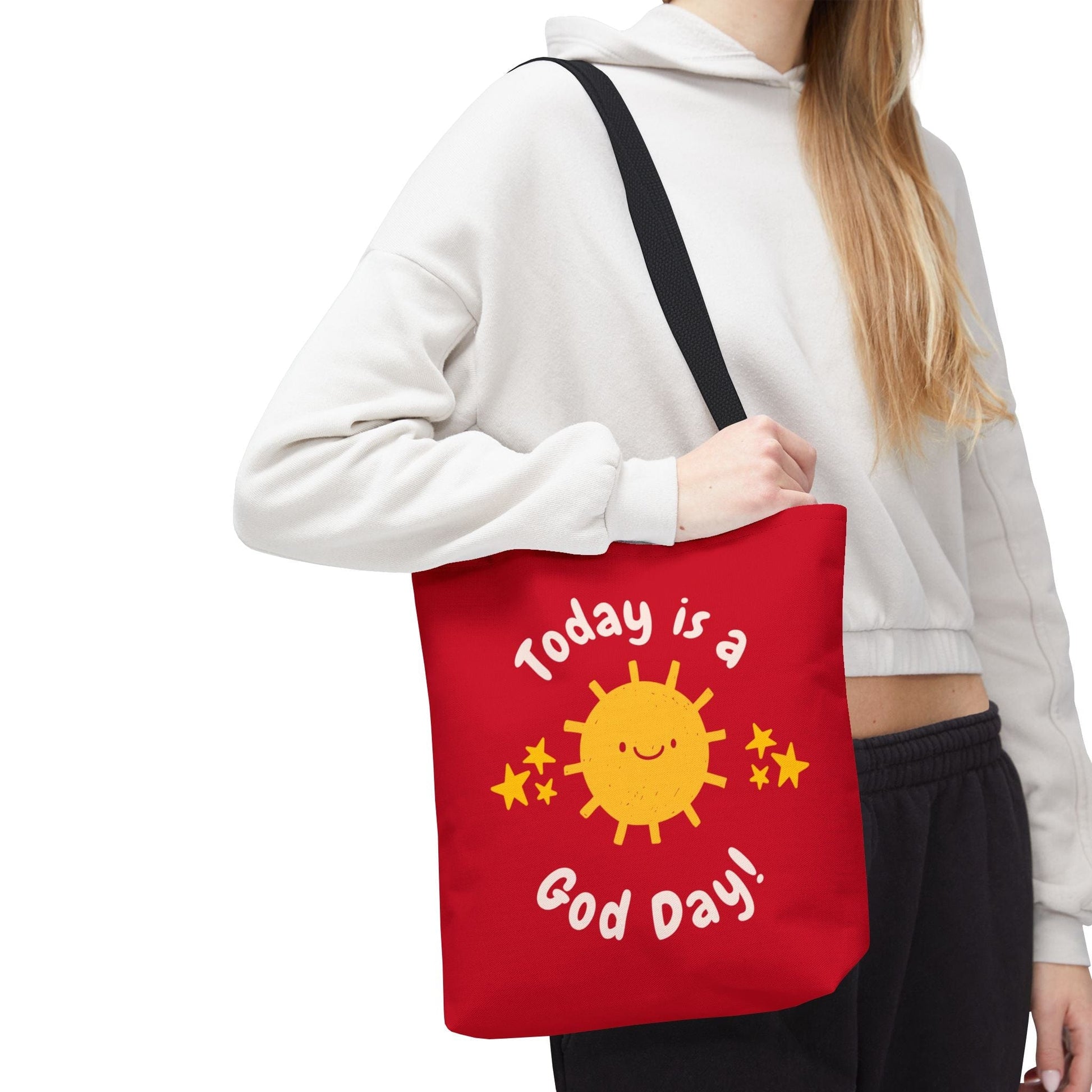 Printify Bags Today is a God Day - Tote Bag (Red)