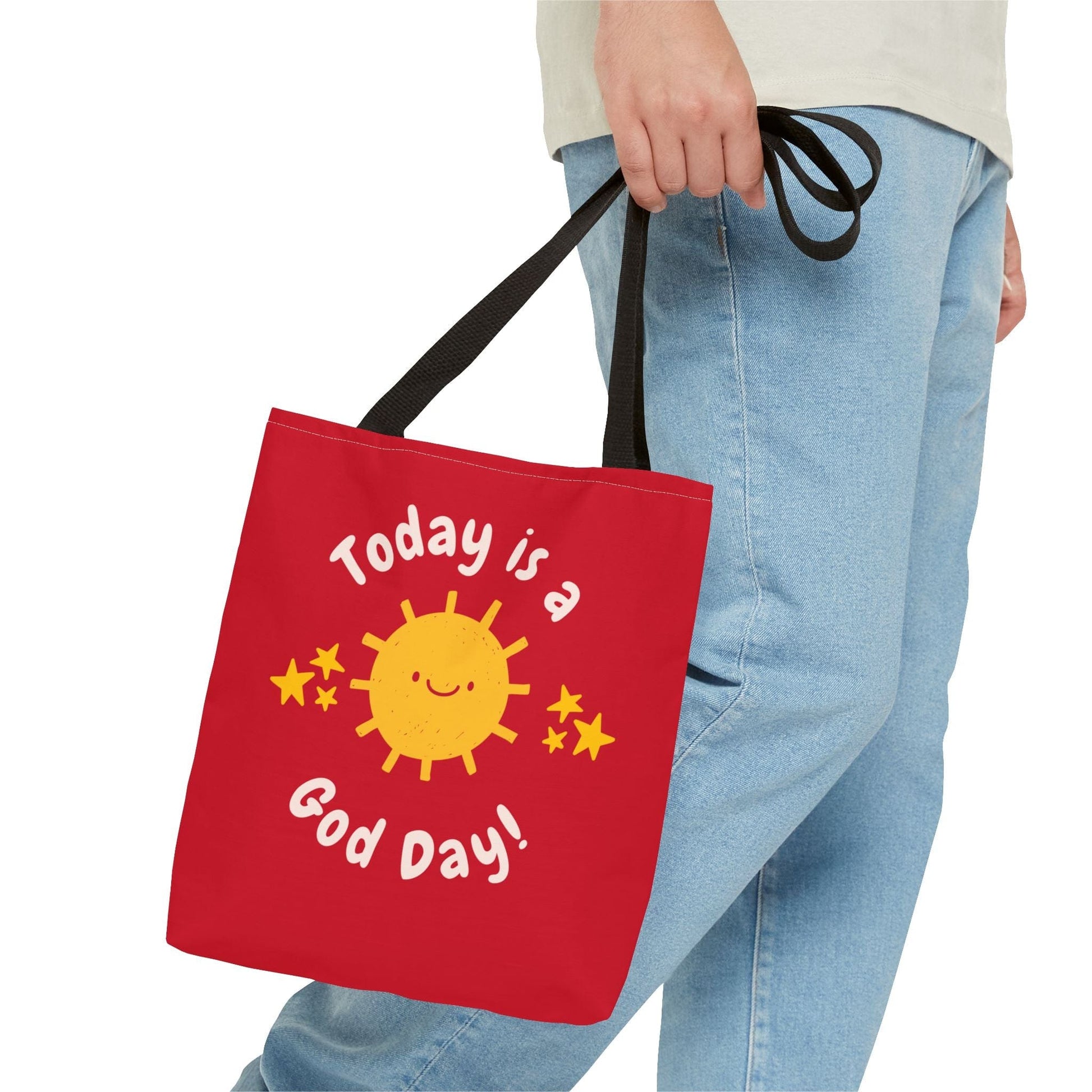 Printify Bags Today is a God Day - Tote Bag (Red)