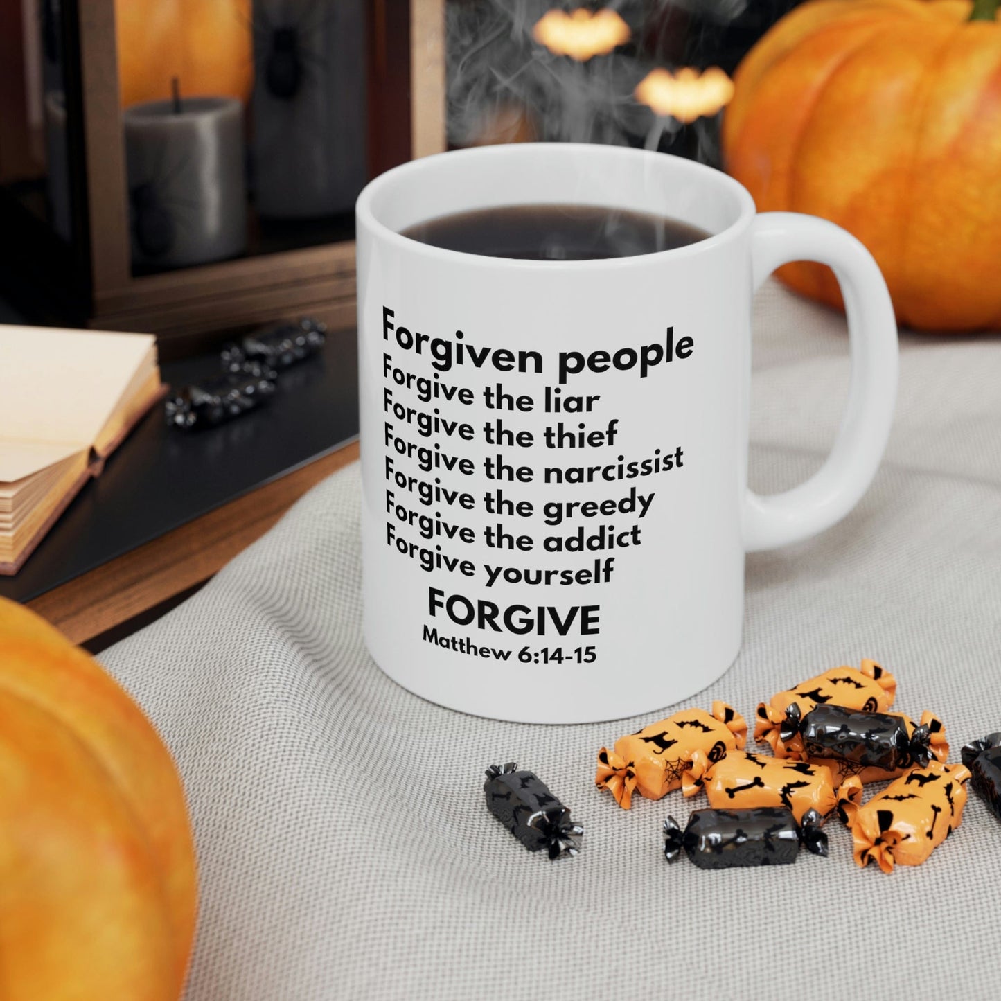 Printify Mug 11oz Forgive and Be Forgiven White Christian Mug