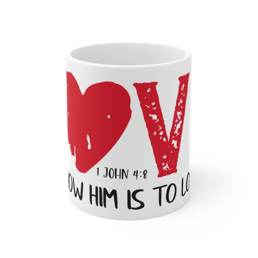 Printify Mug 11oz Know Him Know Love Christian Mug