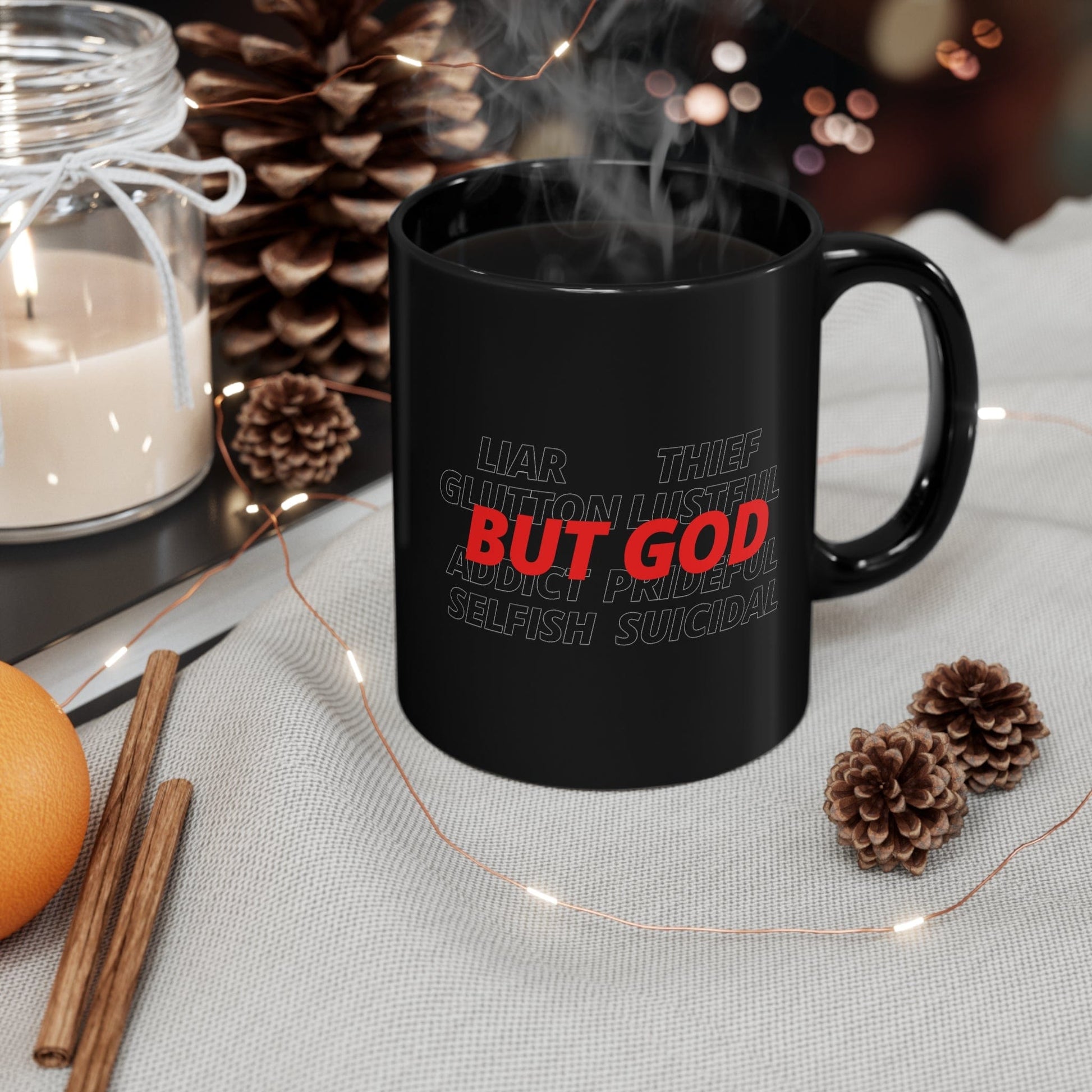 Printify Mug But God Christian Mug