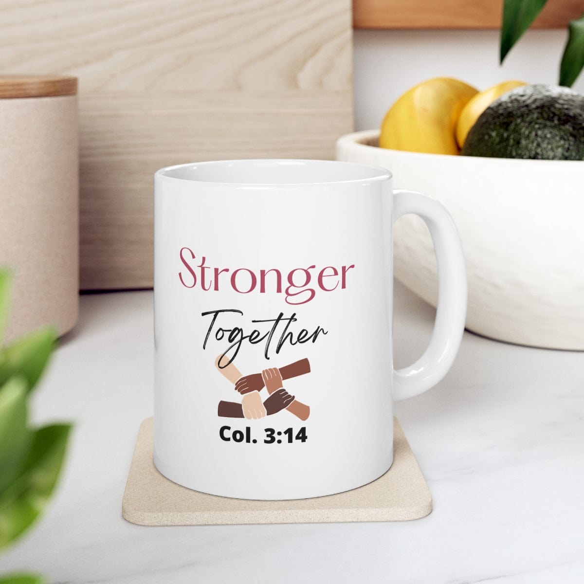 Printify Mug Stronger Together Christian Mug
