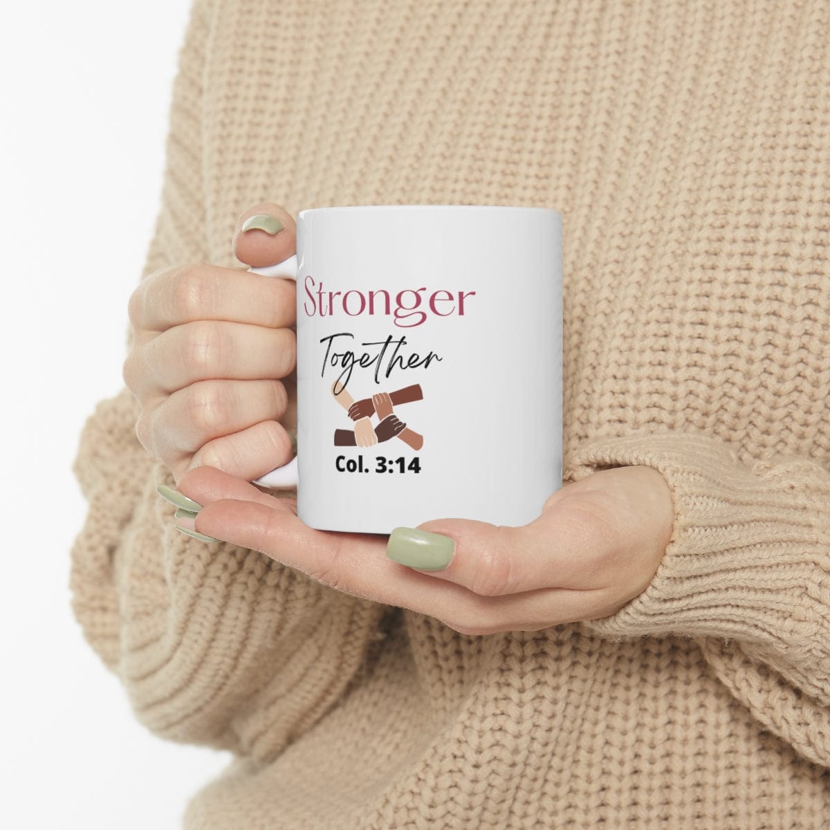 Printify Mug Stronger Together Christian Mug