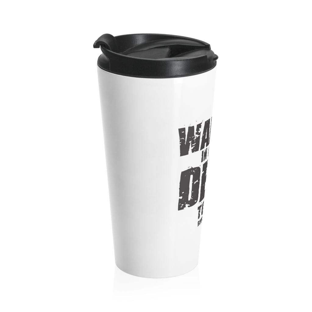 Printify Mug Travel Mug Walking Dead Stainless Steel Christian Travel Mug - White
