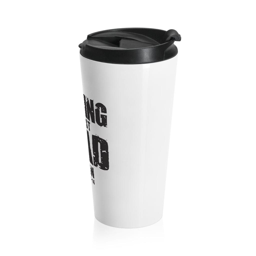 Printify Mug Travel Mug Walking Dead Stainless Steel Christian Travel Mug - White