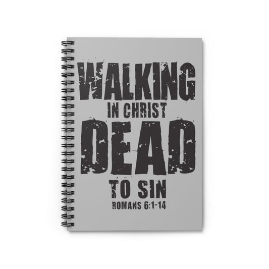Printify Paper products Spiral Notebook Walking Dead to Sin Grey Christian Notebook