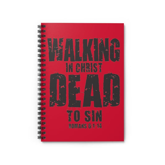 Printify Paper products Spiral Notebook Walking Dead to Sin Red Christian Notebook