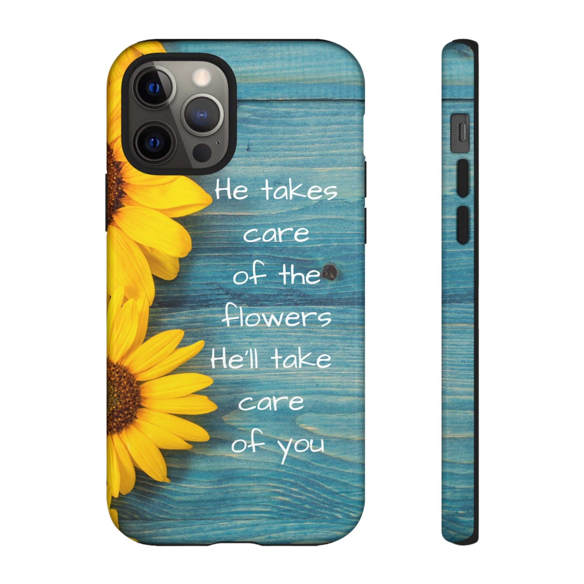 Printify Phone Case iPhone 12 Pro / Glossy He Takes Care of the Flowers Christian Phone Case