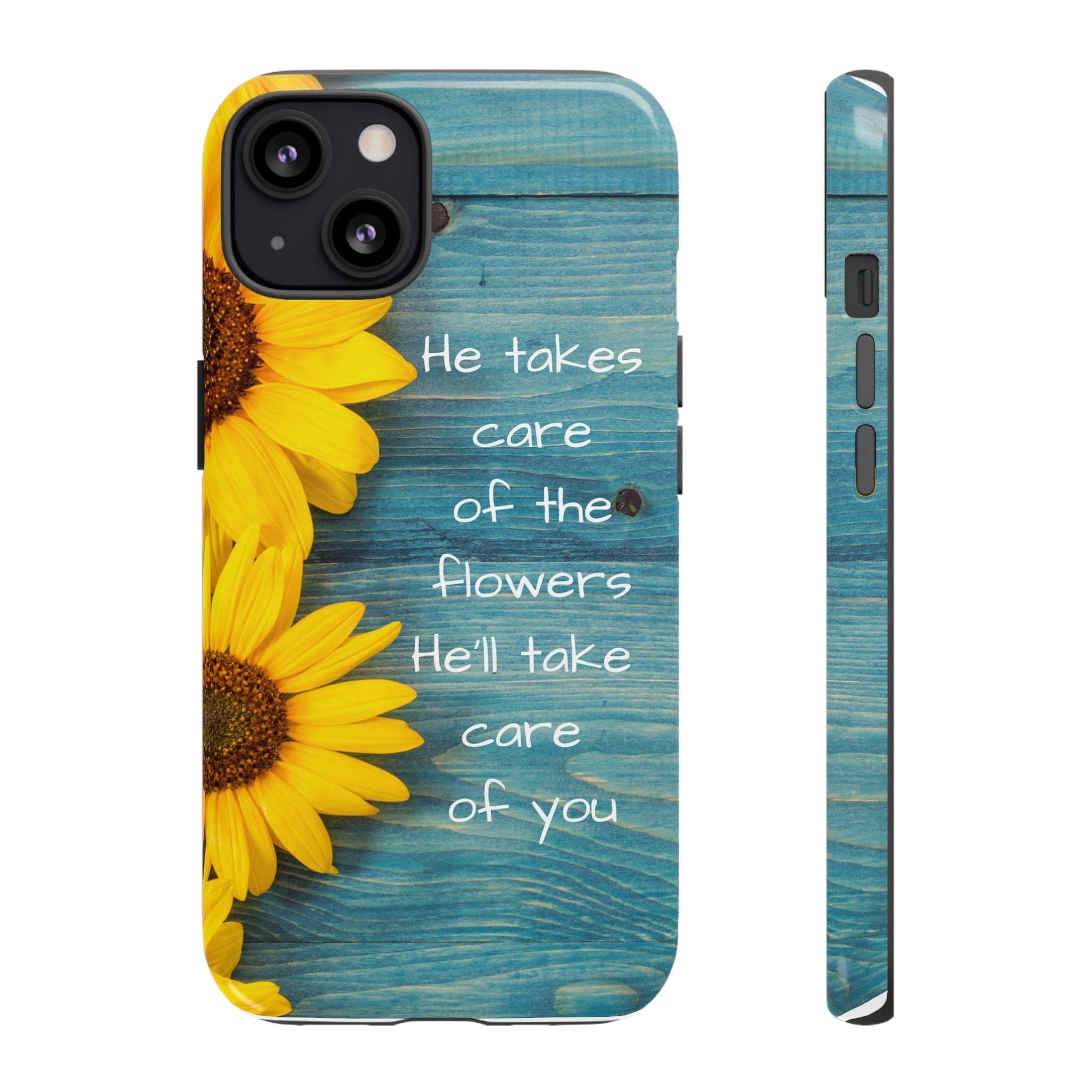 Printify Phone Case iPhone 13 / Glossy He Takes Care of the Flowers Christian Phone Case