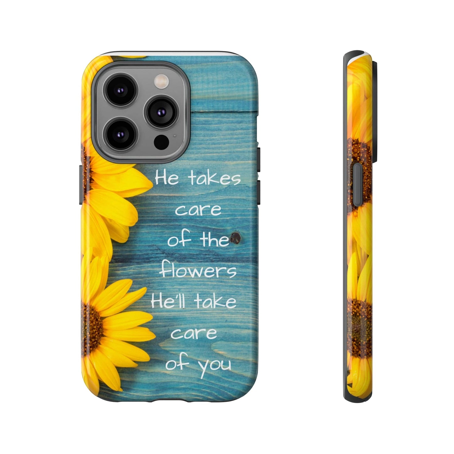 Printify Phone Case iPhone 14 Pro / Glossy He Takes Care of the Flowers Christian Phone Case