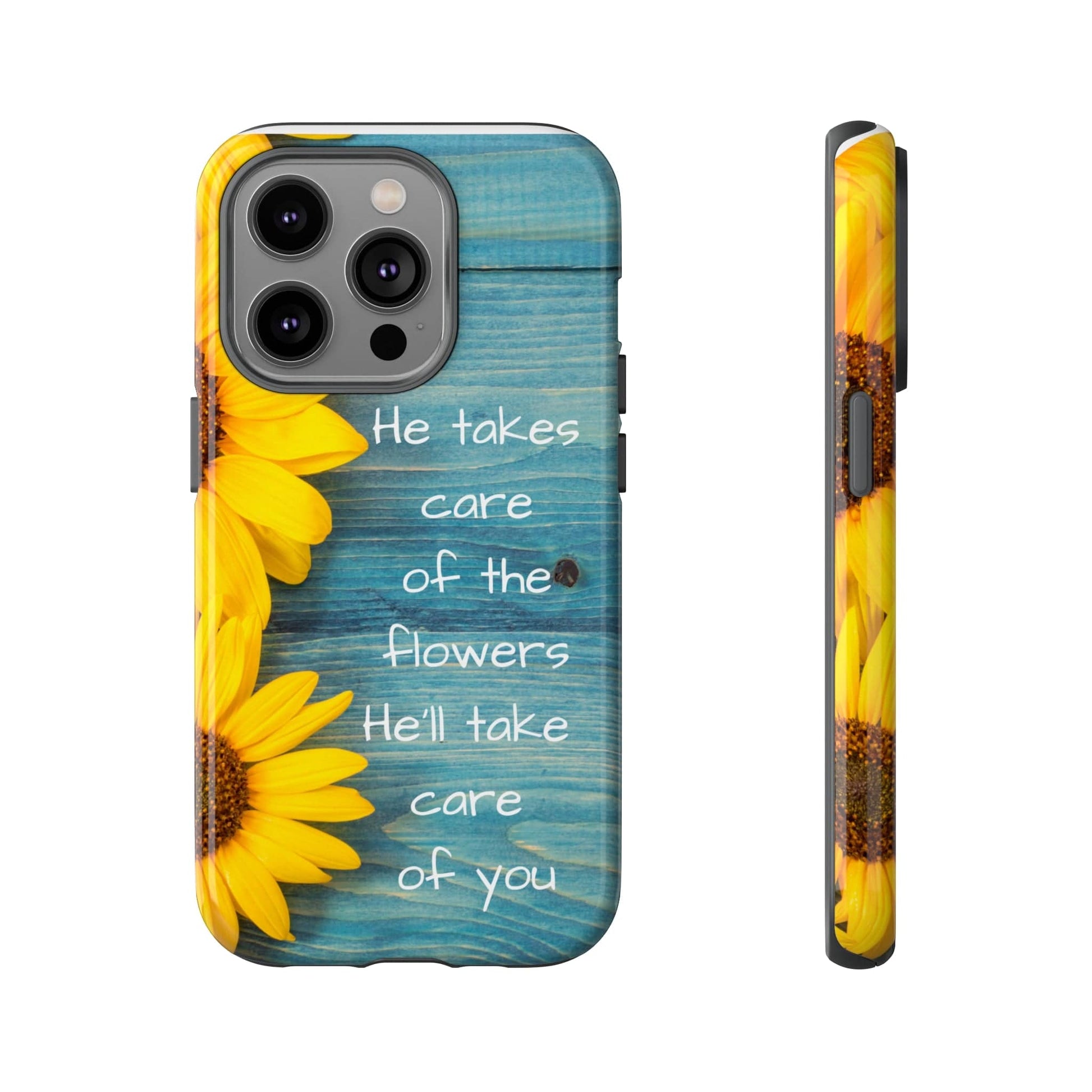 Printify Phone Case iPhone 14 Pro / Glossy He Takes Care of the Flowers Christian Phone Case