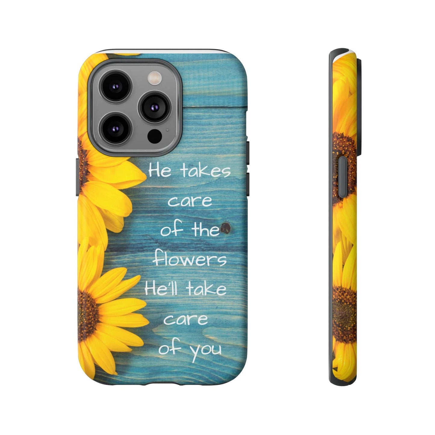 Printify Phone Case iPhone 14 Pro / Matte He Takes Care of the Flowers Christian Phone Case