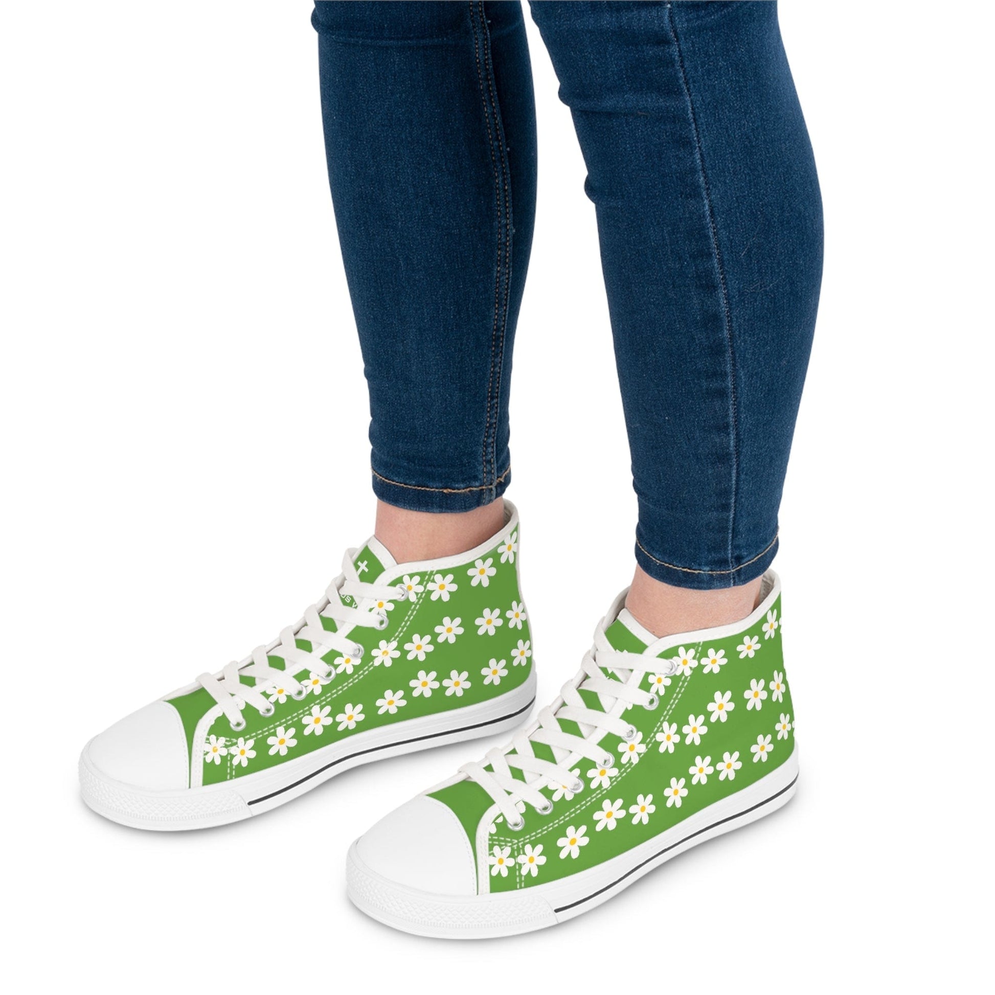 Printify Shoes Daisies Christian Womens High Top Sneakers