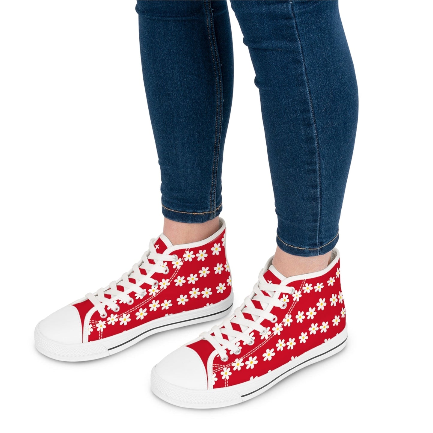 Printify Shoes Daisies Christian Womens High Top Sneakers
