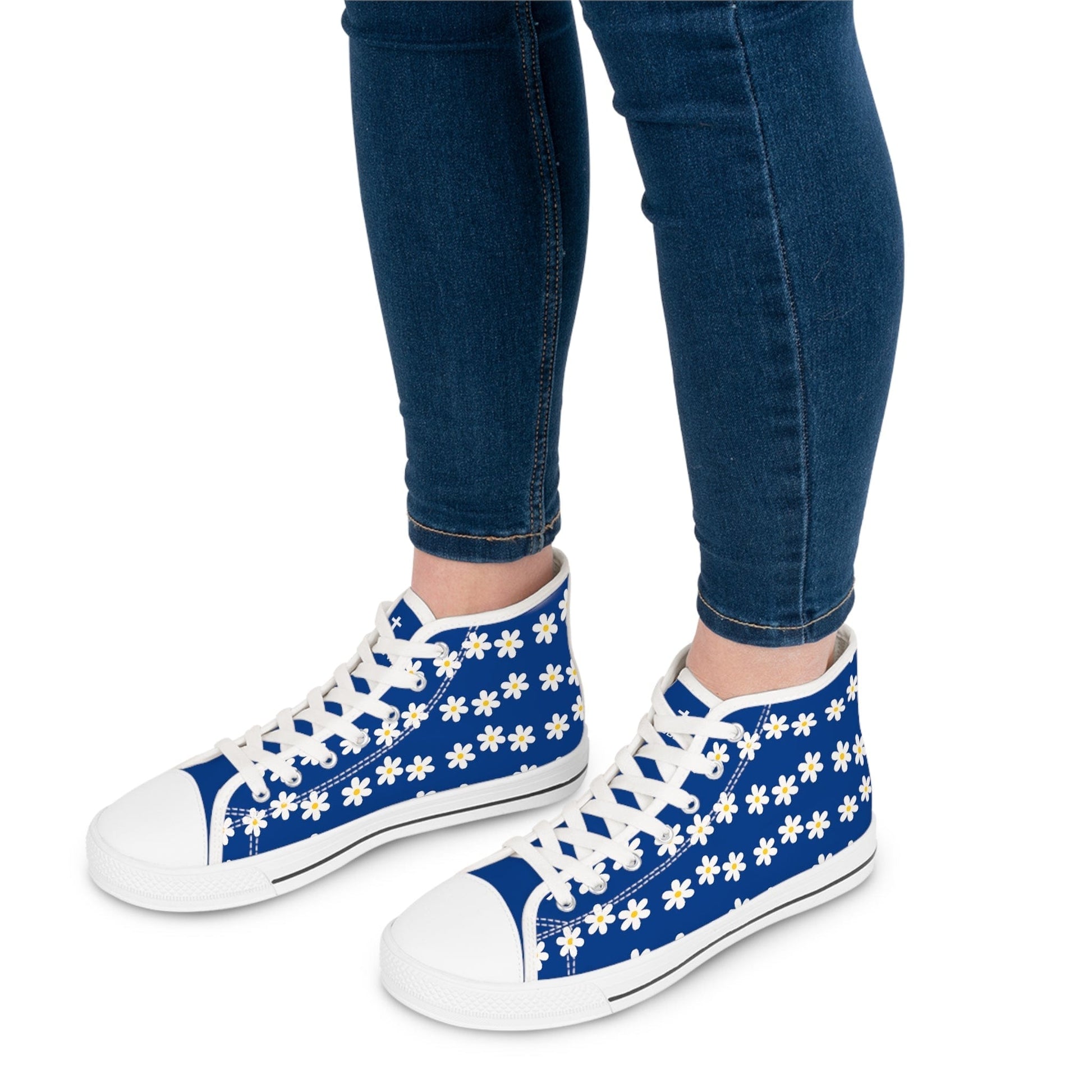 Printify Shoes Daisies Christian Womens High Top Sneakers
